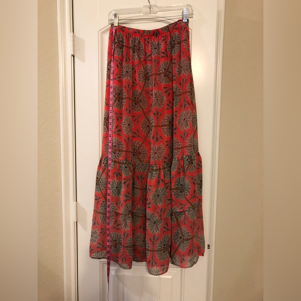Bar III l Adorable Bright Fun Print Long Maxi Skirt l Large w/Elastic Waistband